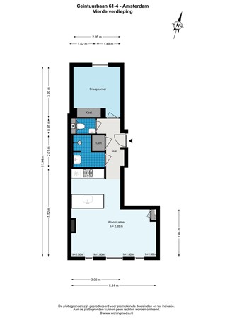 Floorplan - Ceintuurbaan 61-4, 1072 EV Amsterdam